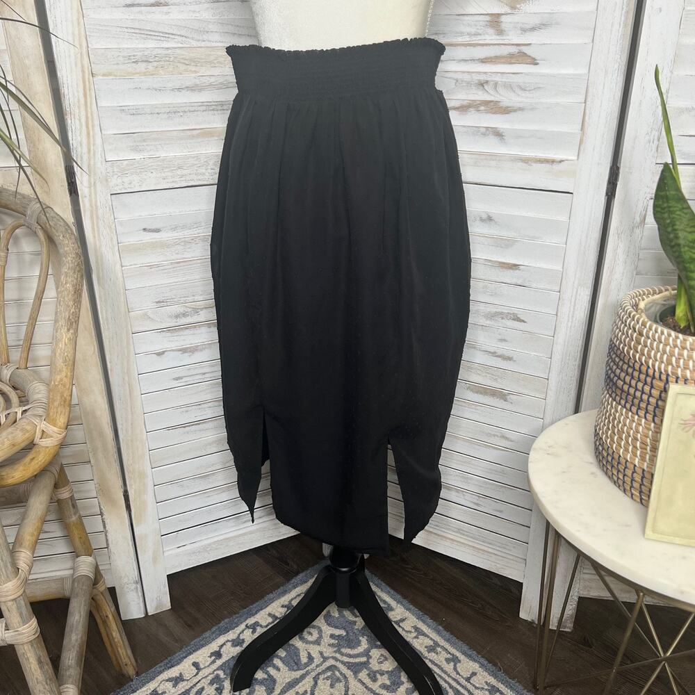 UNIVERSAL STANDARD Women's XS 10 12 Blair Swiss Dot Midi Skirt Chiffon Black - Picture 4 of 14